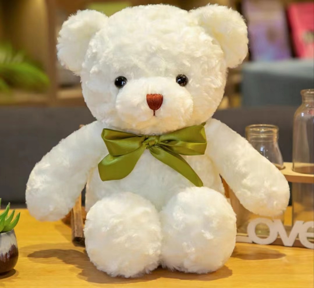 Lemon Blossom Ribbon Bear White