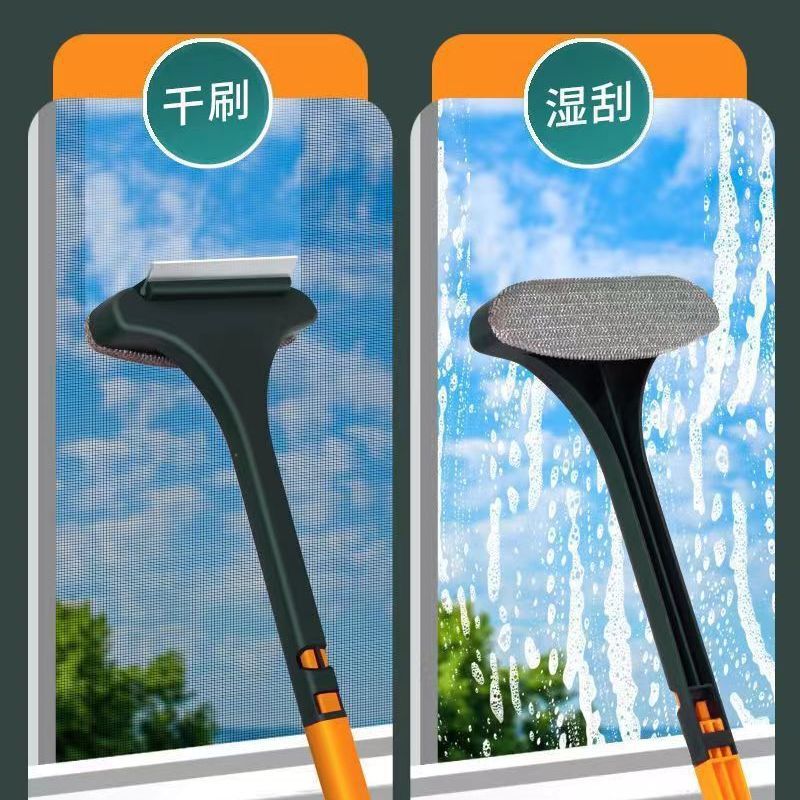 Two-In-One Screen Cleaning Brush, Multifunctional Household Window Cleaning Tool, No Disassembly Required, Double-Sided Glass Cleaning Scraper, Window Groove Water Scraper