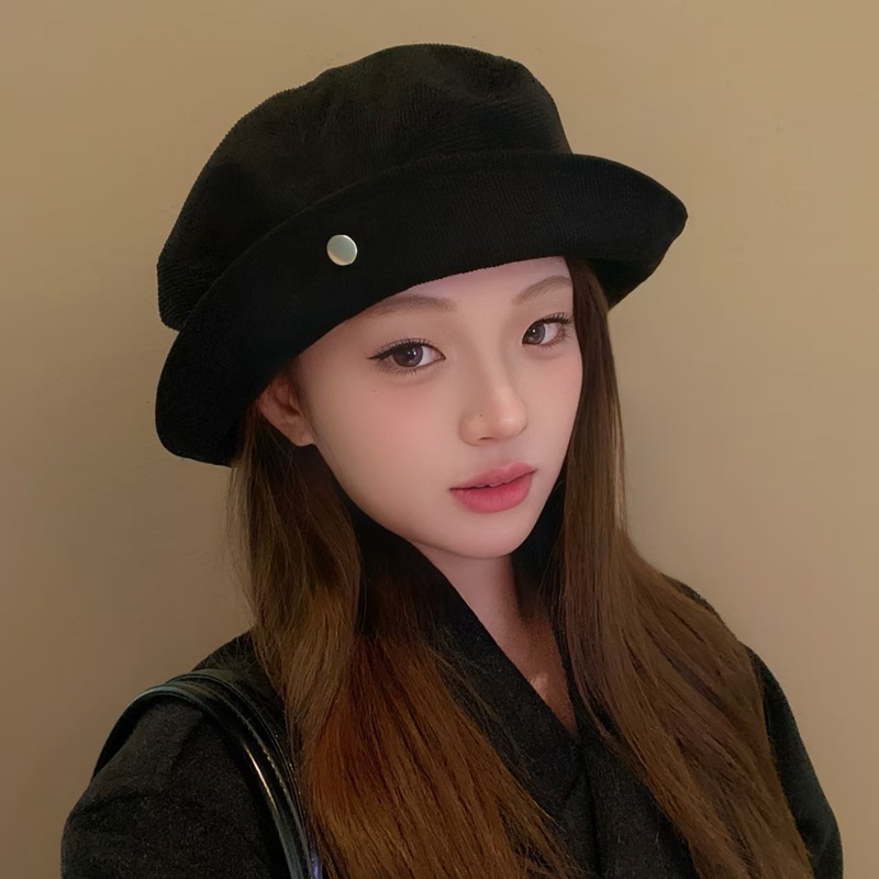 灯芯绒渔夫帽女2025新款气质一帽多戴可做小礼帽高性价比骑车可戴|undefined