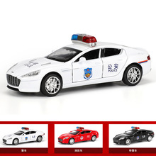 盒裝天鷹 仿真阿斯頓馬丁警車兒童聲光消防玩具汽車模型 擺件批發