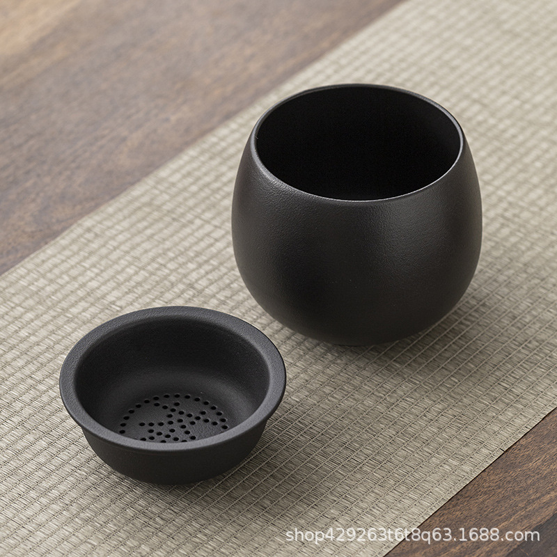 粗陶茶かすかめ茶洗建水中国式レトロ純色茶器部品水孟茶かすかめは濾過器を持っています。|undefined