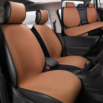 Four Seasons Pad of breathable linen, designed for ventilation and to - brown-standard-edition-split-rear-seats-universal