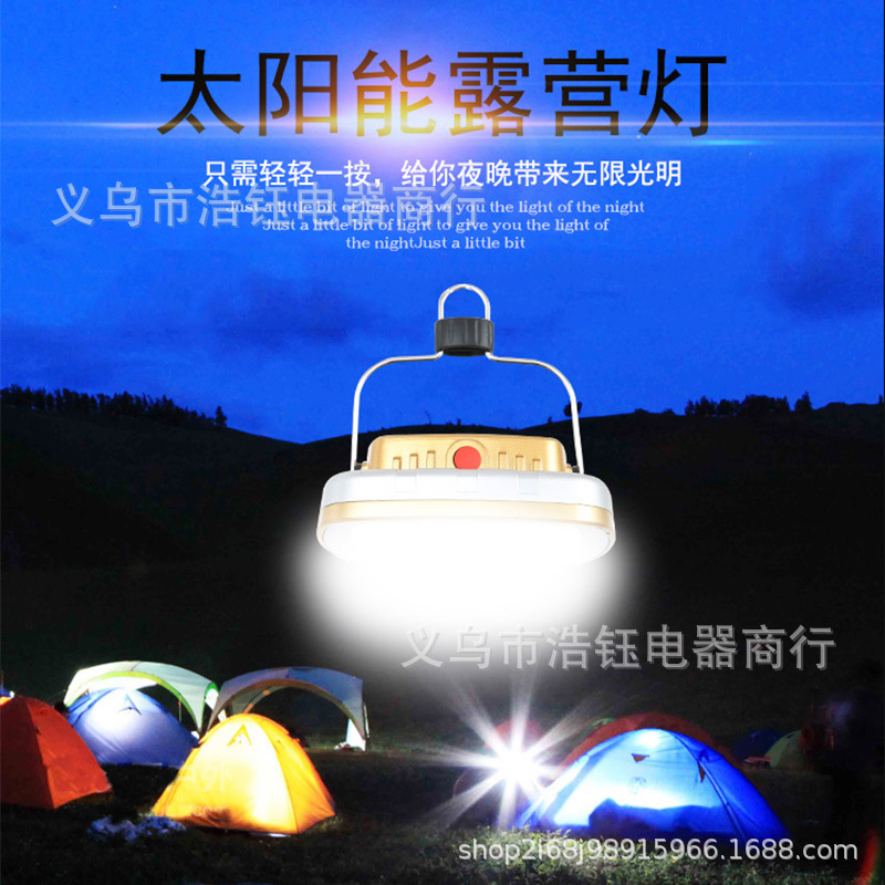 Linterna de camping solar recargable, LED, portátil