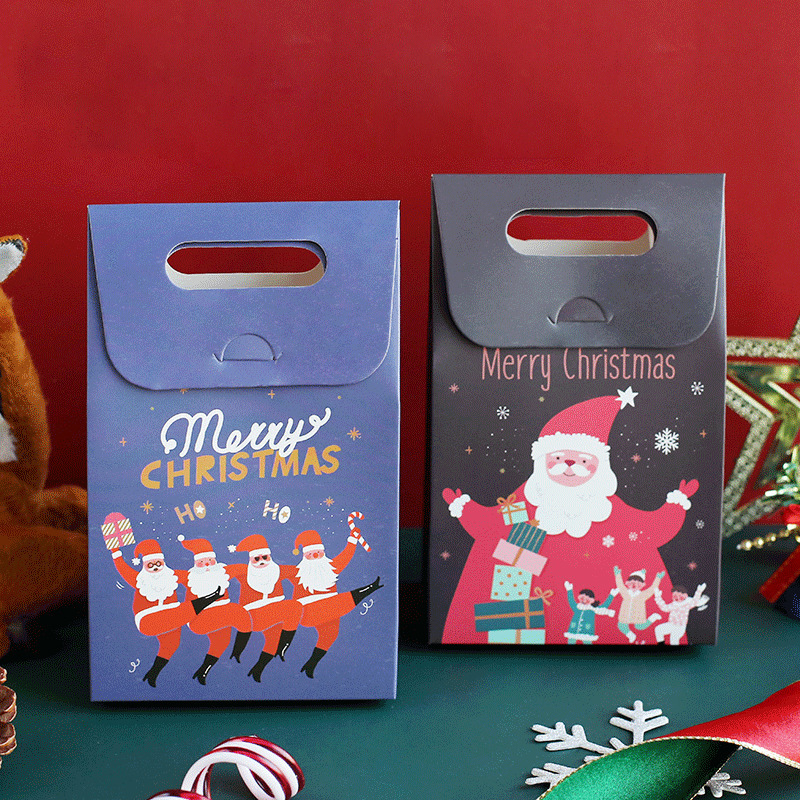 圣诞节礼品手提袋创意可爱温馨糖果包装纸盒平安夜礼物包装盒批发