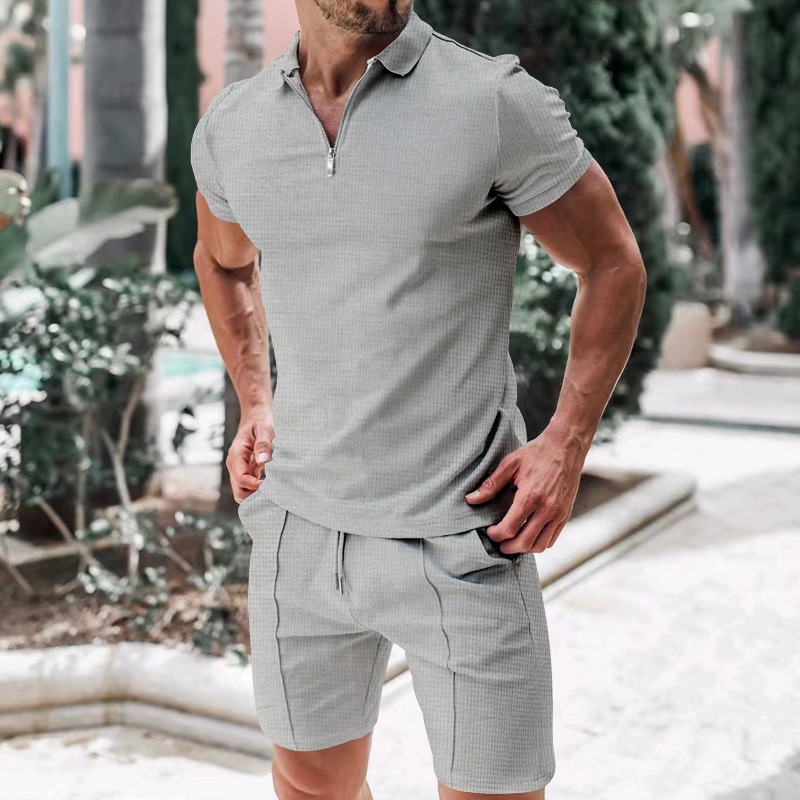 455g Weight Short Sleeve Sleeve Length Polyester Fabric Type Shorts Sets Sets Type 2 Pieces Set Quantity Casual, Daily, Sports Occasion Turndown Neckline Regular Fit Fit Type Solid Color Pattern Summer Season Men's Gender Basic Style Men's Solid Color Basic Turndown Short Sleeve Regular Fit Men's Sets 15