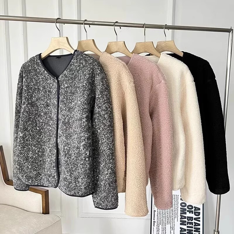 2024 Spring and Autumn New Windproof Lamb Velvet Polar Fleece Cardigan Long Sleeve Fleece Polar Fleece Jacket 461660 2024 Spring and Autumn New Windproof Lamb Velvet Polar Fleece Cardigan Long Sleeve Fleece Polar Fleece Jacket 461660