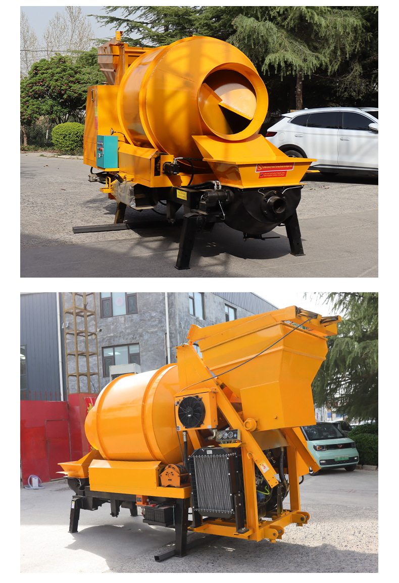 Concrete Mixing and Transport Integrated Machine Drum Type Mixing Pump Mobile Concrete Mixing Pump Transport All-in-One