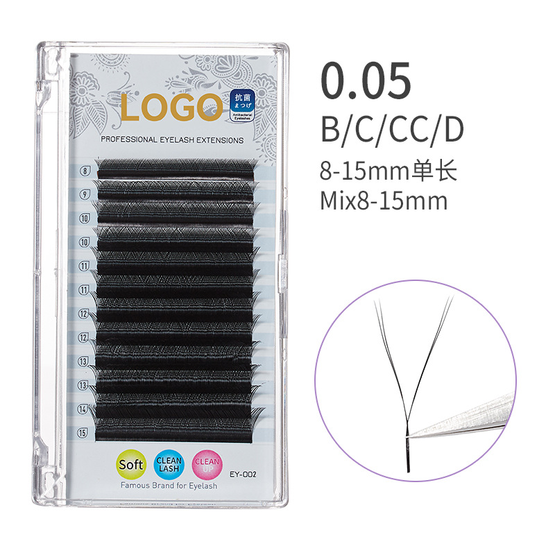 Fábrica de belleza de pestañas tiendayy pestañas falsas pestañas de una sola raíz densa D contornado natural densa floreciente segundo injerto de pestañas en forma de Y