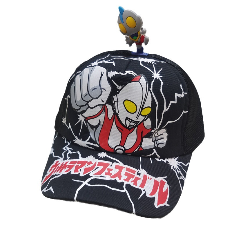 Cross-border children's cartoon Ultraman baseball cap Boys and Girls cute peaked cap children breathable sun protection sun protection net hat