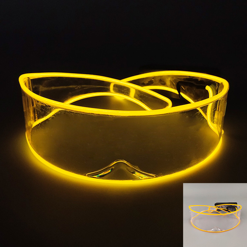 EL gafas luminosas de tecnología LED equipo de bungee gafas de luz nocturna de arco semicircular sílaba eléctrica atmósfera props de fiesta