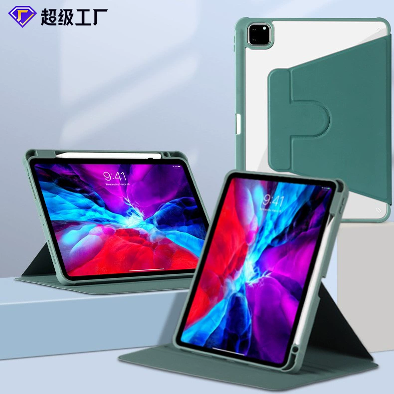 Вращающийся акриловый чехол для iPad 10-го поколения с держателем пера, поворот на 360°, вращающийся кожаный чехол Air4/5Pro 12.9 дюйма