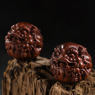 Blood sandalwood brave health ball handball massage ball fine carving text play solid wood carving hand piece play craft small piece
