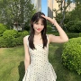 夏季无袖法式波点连衣裙
