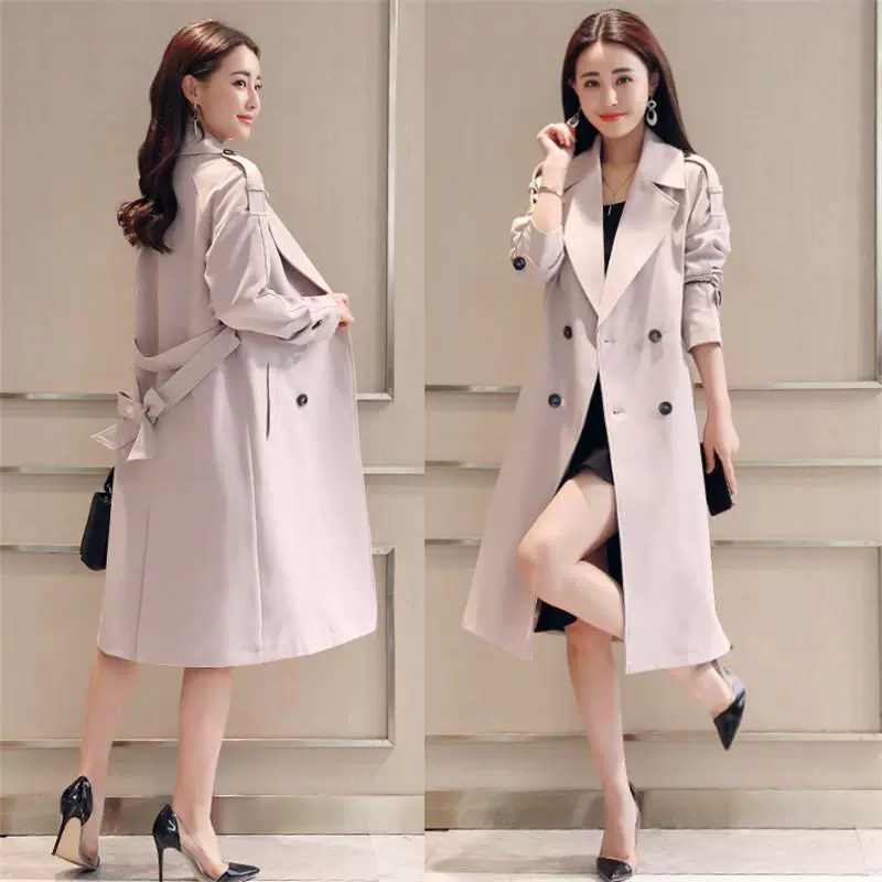 Длинное осеннее пальто женское 2023 новое популярное приталенное элегантное цветное модное пальто в Корейском стиле с поясом, модное пальто, модное