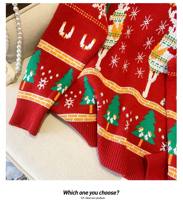 Women's Christmas Jumper With Double Elk Pattern For Winter_voghion.com