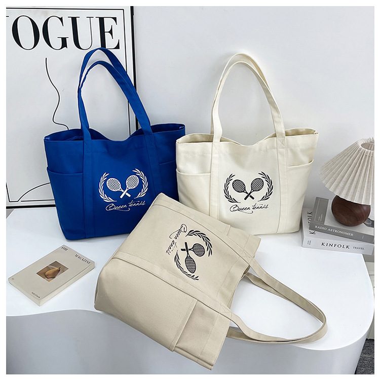 A new best-selling large-capacity casual canvas bag, a Korean-style fashionable and simple canvas bag for commuting to school undefined
