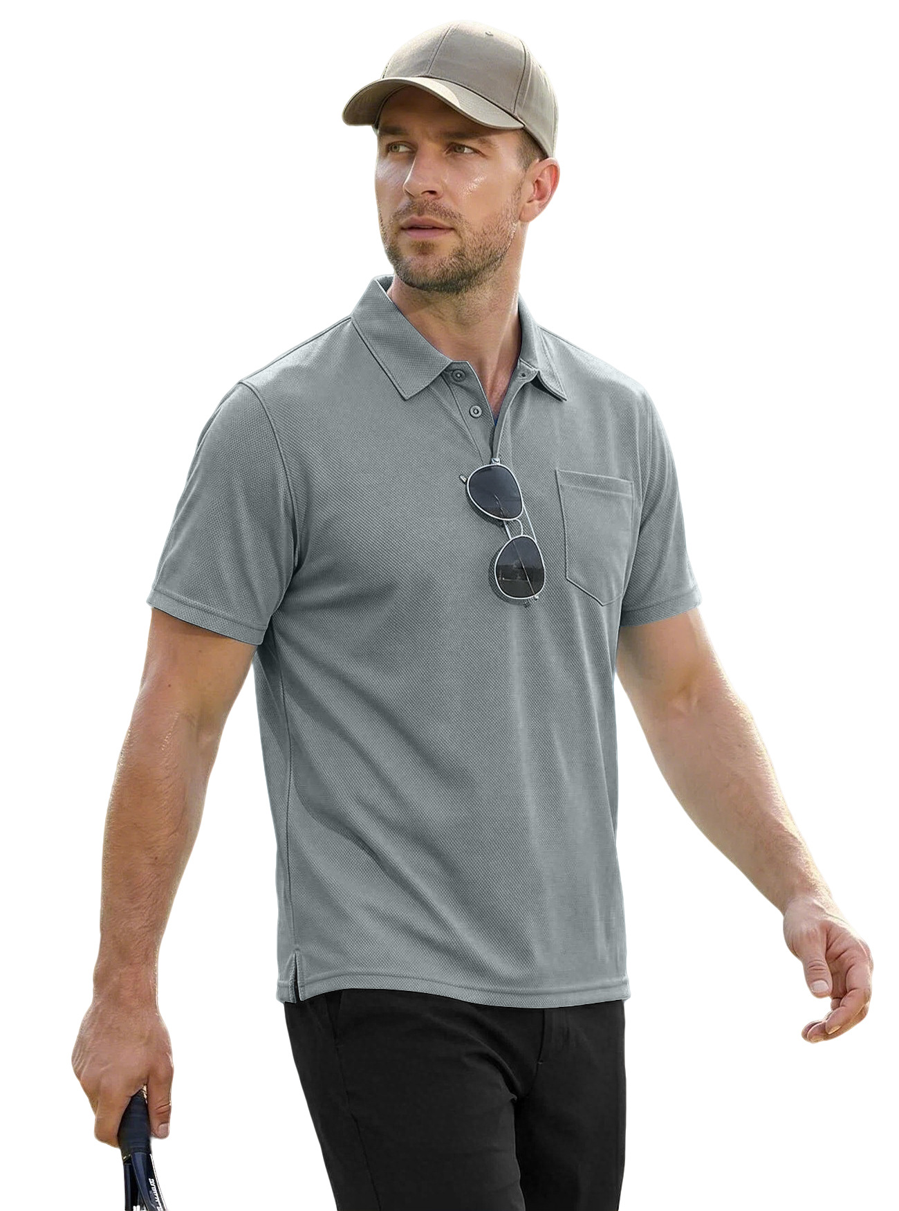 Europa y Estados Unidos transfronterizos hombre polo de verano con solapa de mangas cortas transpirables piel deportiva casual moda de hombre de mangas cortas hombre image 13