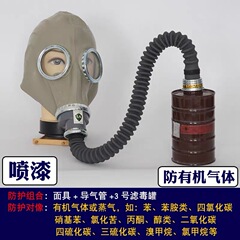 鬼面防毒マスク 防塵・防毒・化学防護・労働保護・実験室・塗装・装飾用 フード付き化学防護フルフェイスマスク