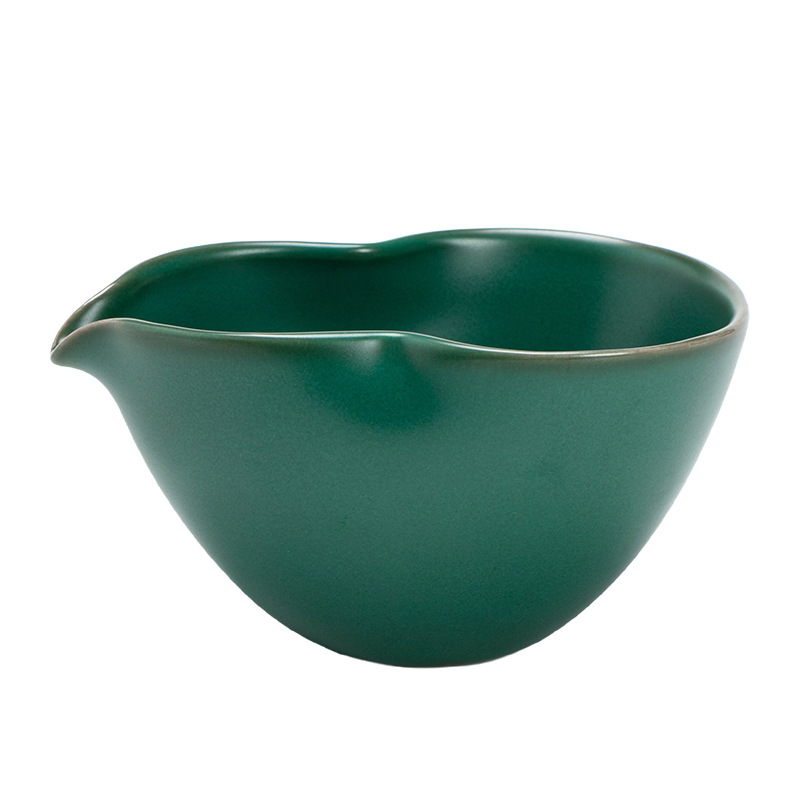 Retro green ceramic creative tea set for home use, tea cup