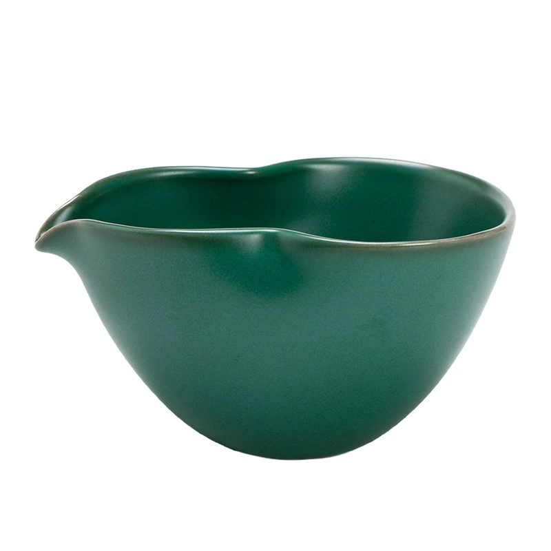 Retro green ceramic creative tea set for home use, tea cup