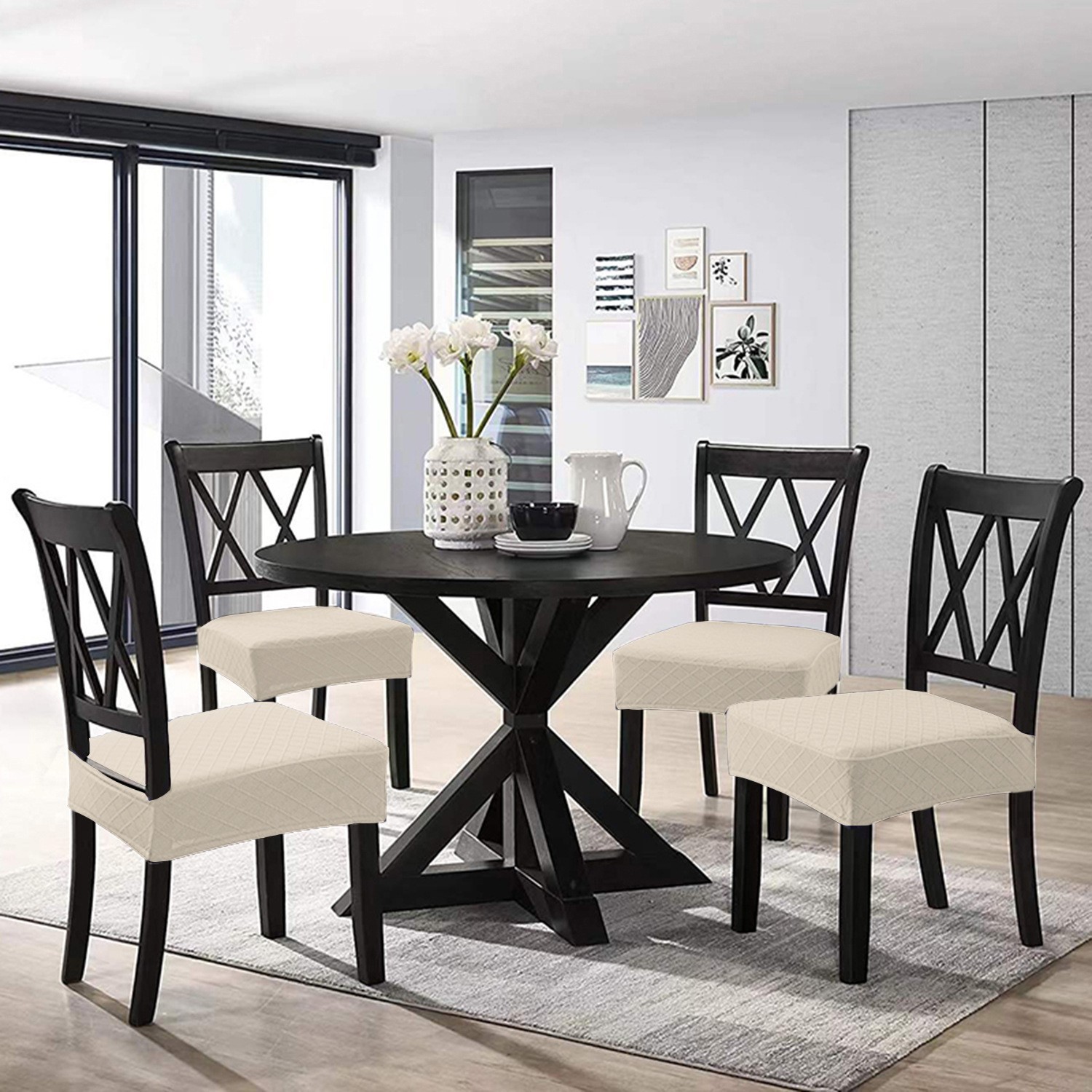 Funda de Silla Transfronteriza de Amazon, Tejida con Patrón de Diamantes, Color Sólido, Elástica, Impermeable, para Hotel, Casa de Huéspedes y Hogar