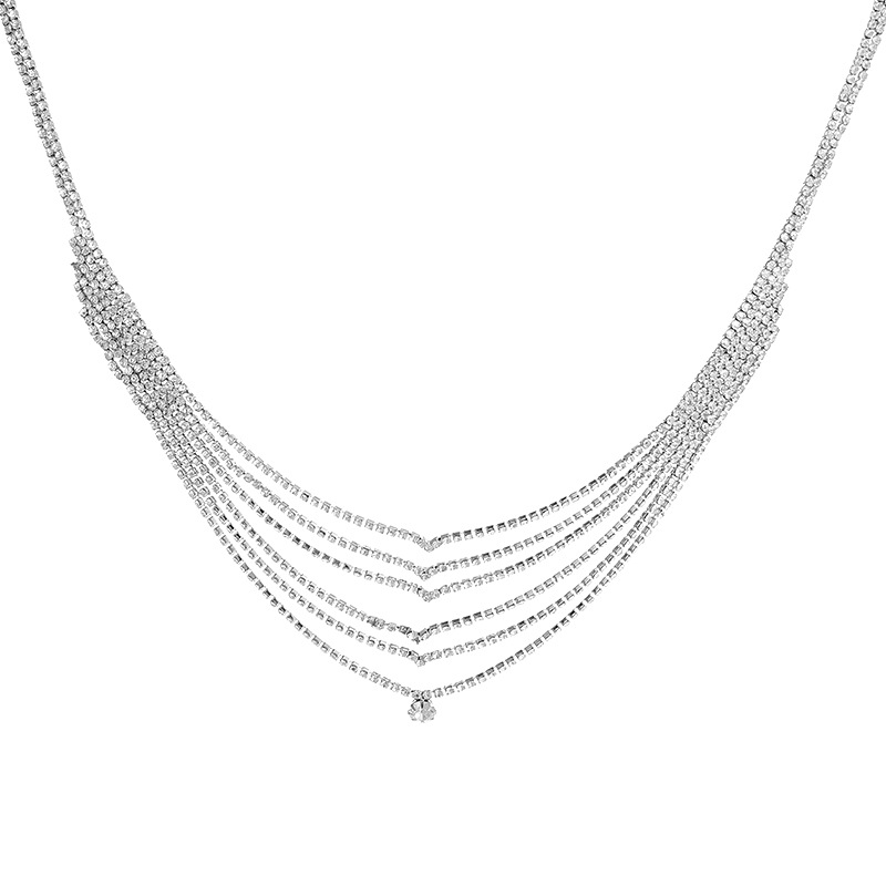 Nuevo Collar Retro Exagerado Cadena De Clavícula Collar De Diamantes De Imitación De Múltiples Capas display picture 2