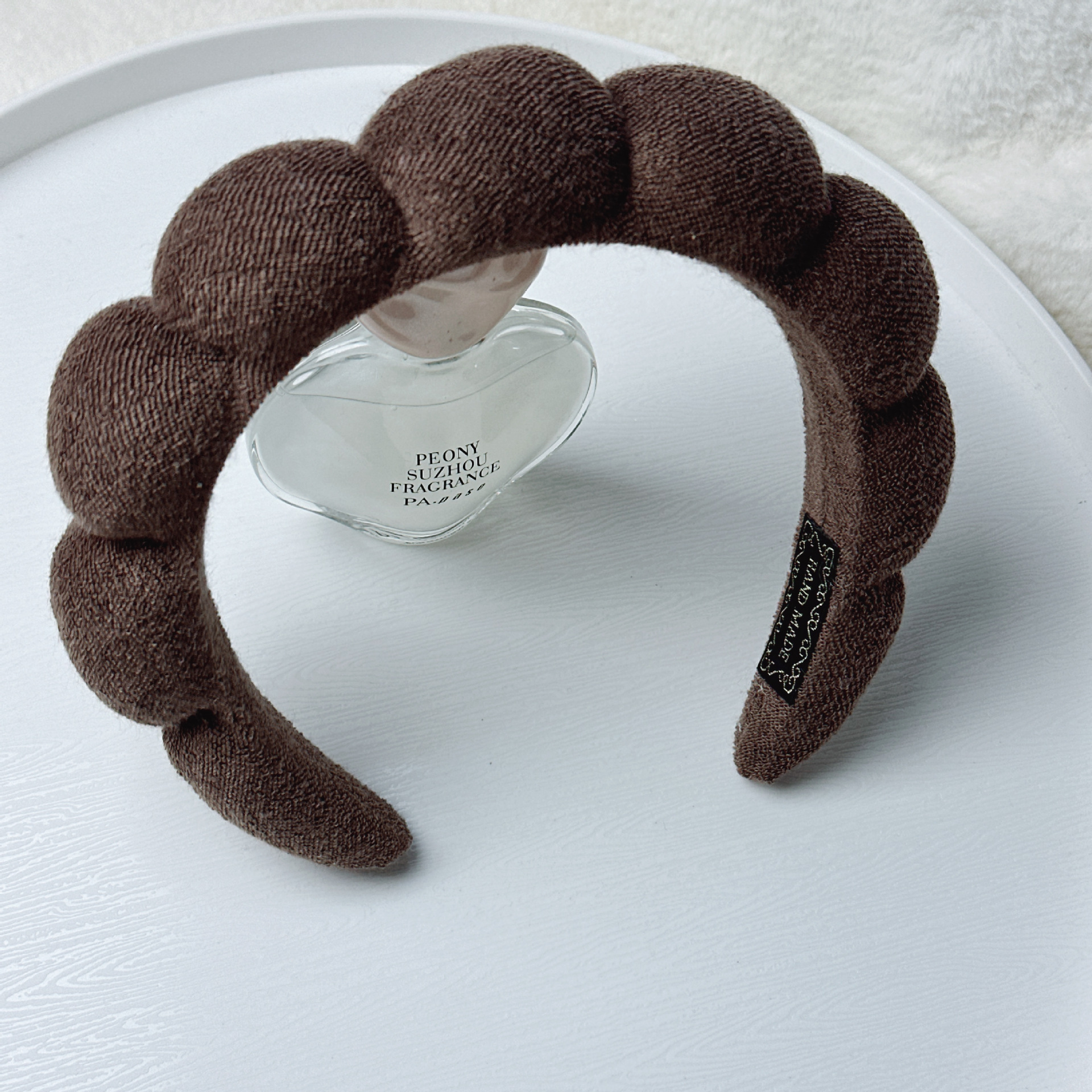 Diadema de Esponja tipo Nube de Tela para Lavado de Cara