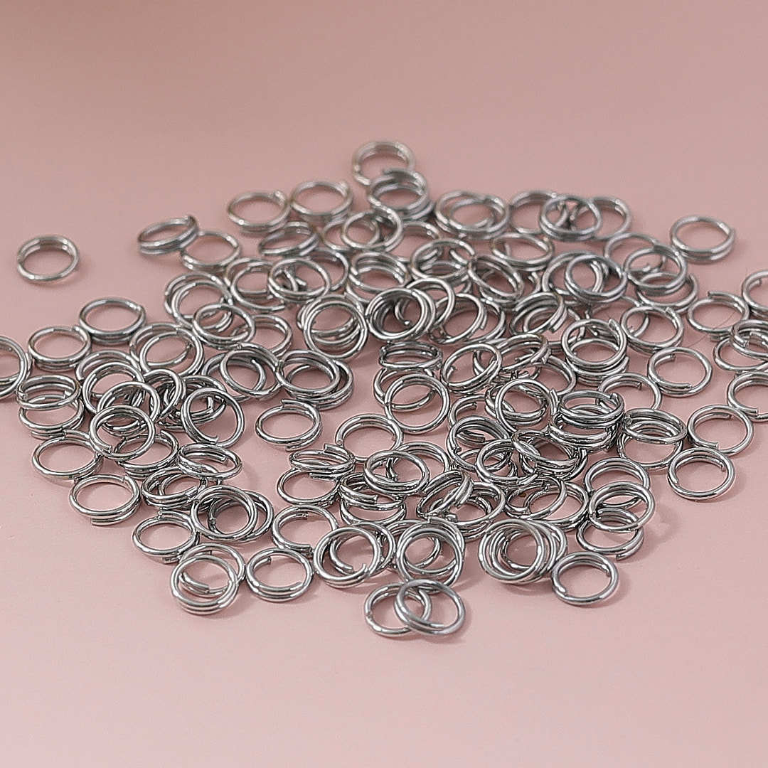 White k double layer link circle / 5mm