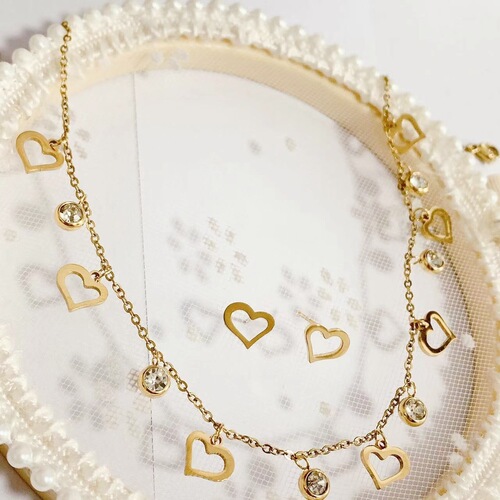 Light luxury titanium steel non-fading necklace clavicle chain for women stylish high quality new necklace earring set