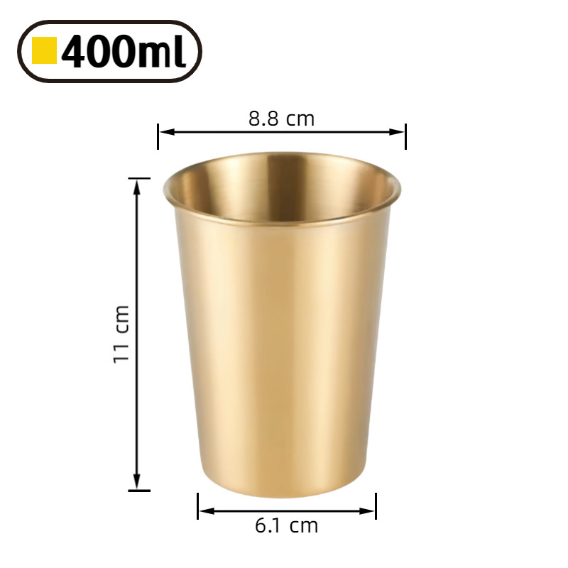 304 ステンレス鋼カップ単層水カップインビールカップ冷たいドリンクカップレストランジュースカップ落下防止カップはロゴでカスタマイズできます|undefined