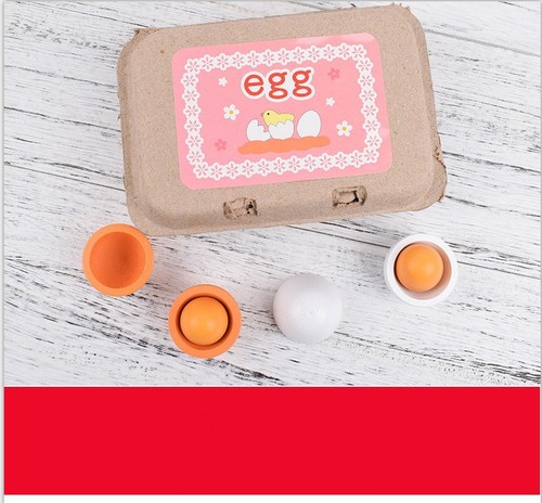 Wooden children's simulated egg duck egg pretend play cutting fun food recognition DIY colored painting kitchen toy