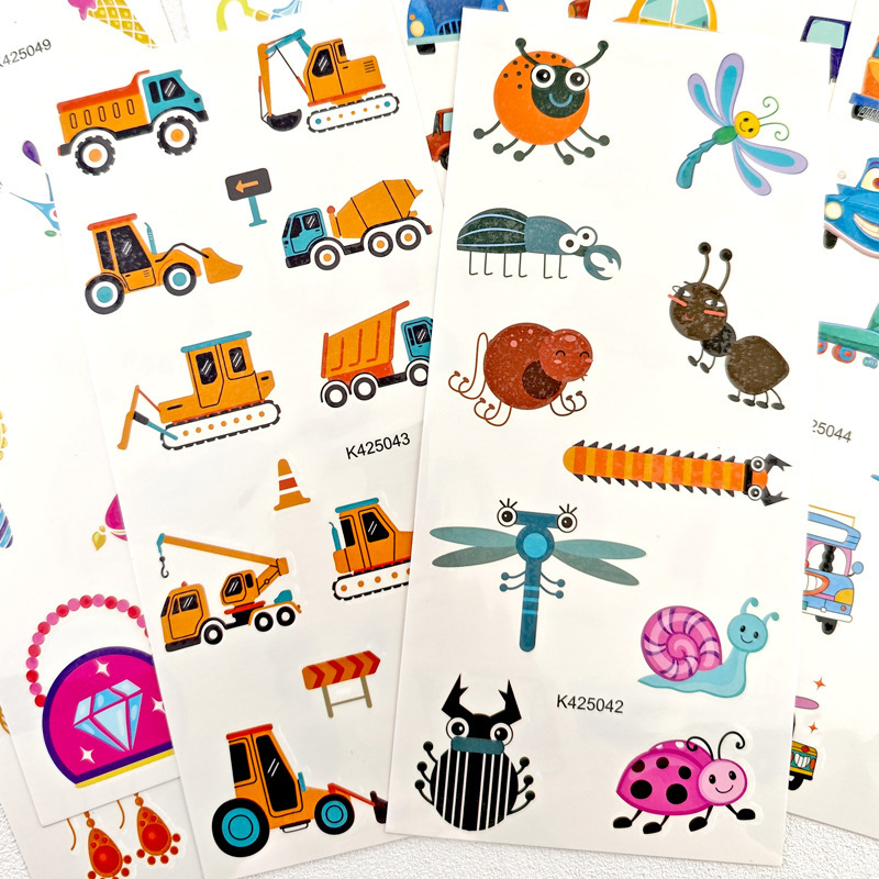 Children's Cartoon Insect Tattoo Stickers Waterproof Long-Lasting Cute Baby Party Decoration Stickers Temporary Tattoo Stickers Wholesale