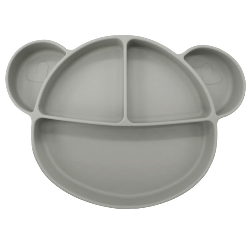 Transfronterizos de plato de silicona para niños bacon de comidas de grado alimenticio suplemento tazón cucharas de alimentación infantil cubiertos para bebés
