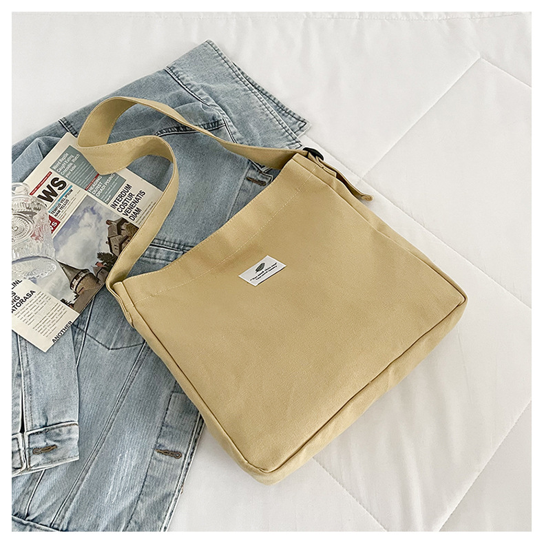 Large-capacity, fashionable and simple canvas bag, 2025 new style, casual and artistic shopping bag, versatile, shoulder crossbody bag undefined
