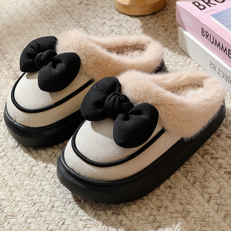 Zapatillas de algodón para mujer ins invierno interior pareja en casa 2024 nuevas lindas Zapatillas de felpa para uso exterior otoño e invierno