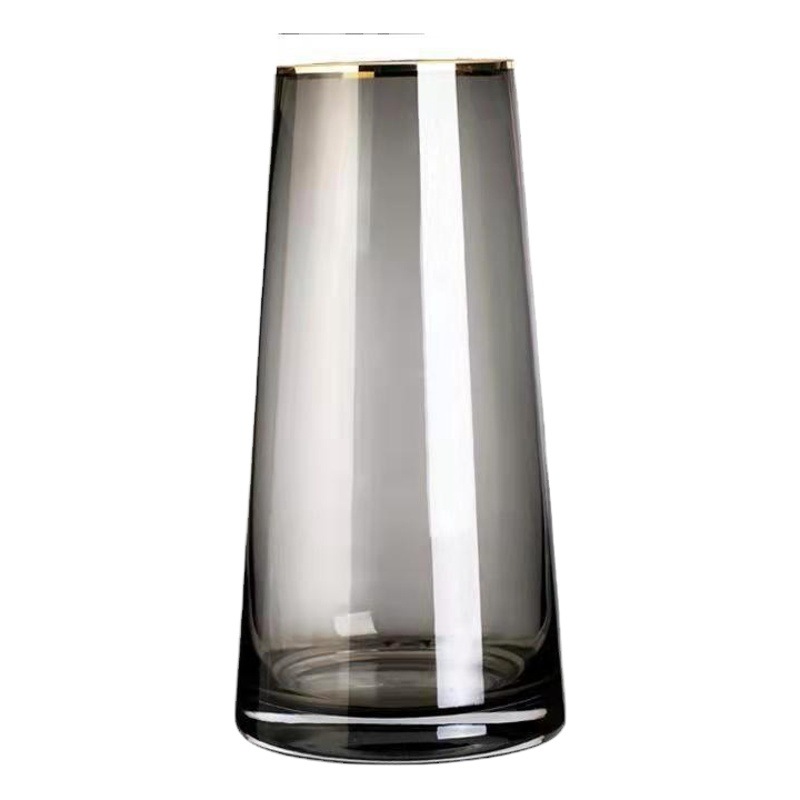 Fábrica de una pieza de entrega Luz de lujo estilo ins borde dorado florero de vidrio flores secas escritorio Red florero rojo arreglo de flores