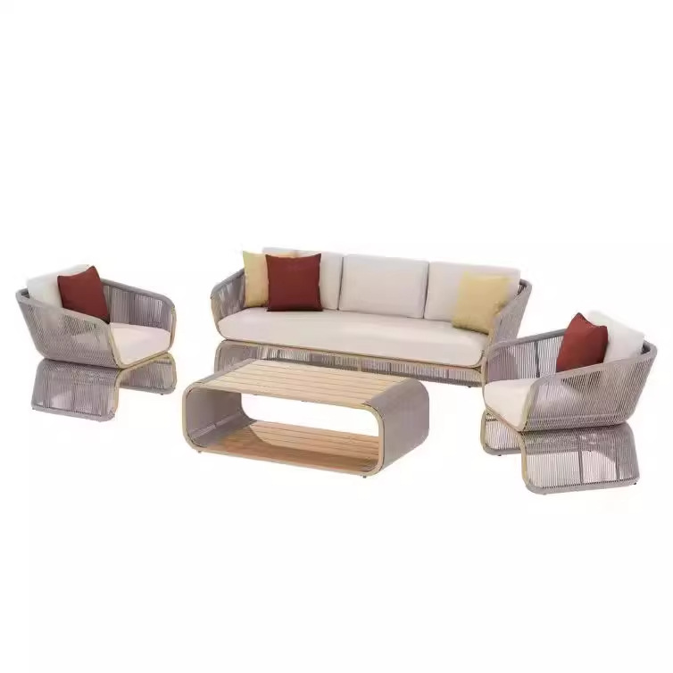 Sofá de ratán al aire libre, terraza, balcón, perezoso, lluvia, protector solar, mesa de centro, villa combinada, muebles de jardín al aire libre