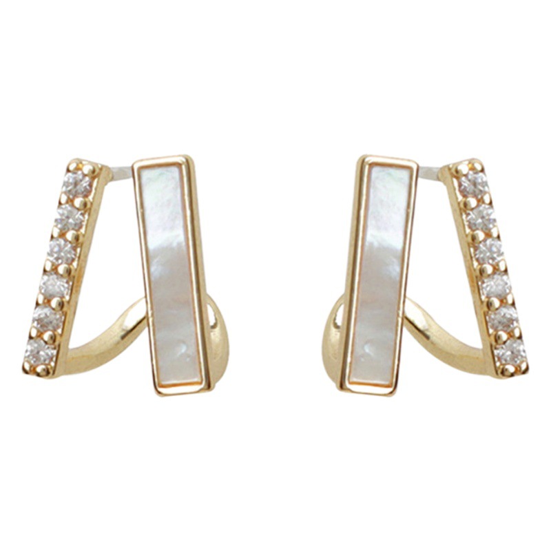 S925 aguja de plata Corea del Sur doble capa pendientes de fritillary nicho diseño luz de lujo de moda de cercanías pendientes de estilo frío pendientes