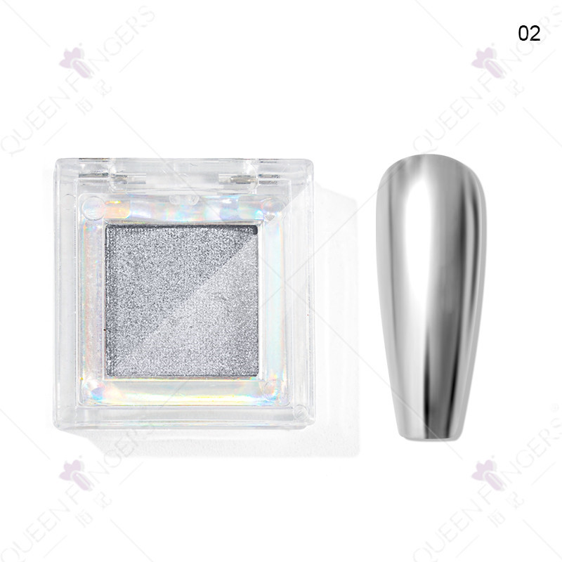Nuevo brillo de uñas color sólido espejo mágico polvo cuadrado caja brillo láser polvo de titanio polvo de oro polvo de hadas polvo de sombra de ojos en polvo