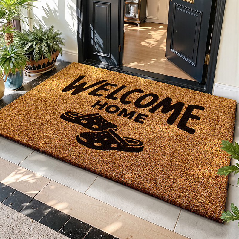 Alfombra de coco natural de fábrica directa para ventas transfronterizas, que elimina barro y polvo, antideslizante, resistente al desgaste, admite personalización y dropshipping.