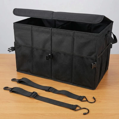 Cross-Border Car Trunk Storage Box with Lid, Large Capacity Car Rear Folding Storage Box