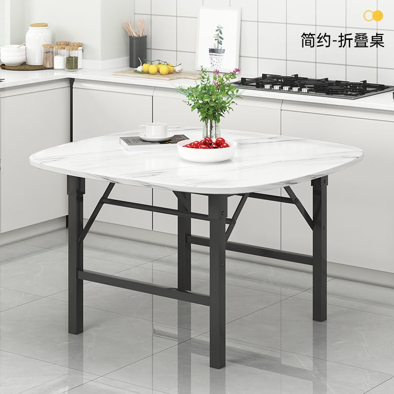 Thickened Folding Table for Home Use, Simple Dining Table, Light Luxury Coffee Table, Small Round Table for Rental Apartments, Stylish Living Room Desk, Office Desk