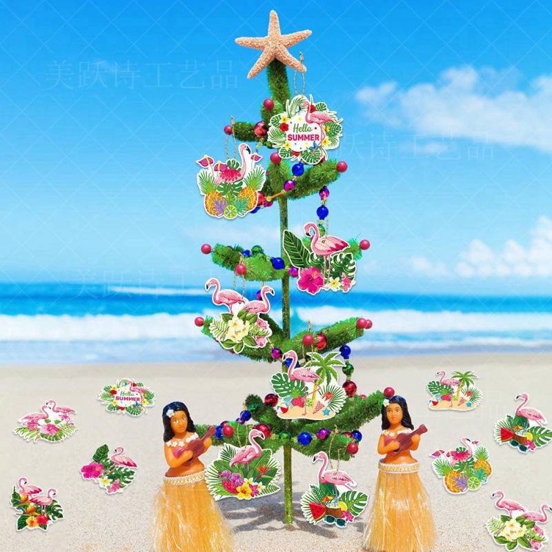 Nueva decoración del partido Hawaiano etiqueta colgante ornamento verano fiesta regalo decoración Flamingo colgante ornamento