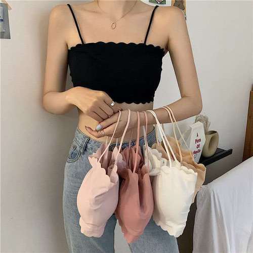 One-piece halter top beauty back ice silk wrap bustier student Korean version small chest shaping thin undershirt women's lingerie