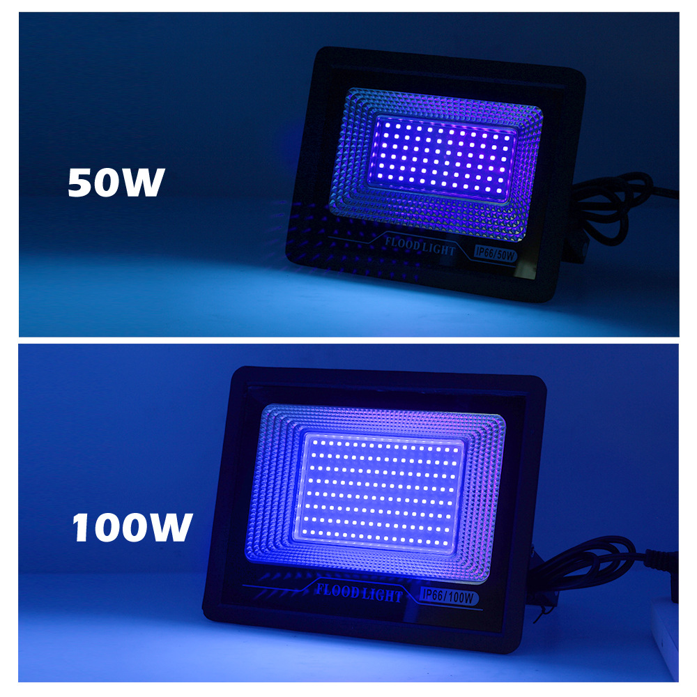 Foco LED UV de 100W 395nm, lámpara ultravioleta para curado UV y detección fluorescente