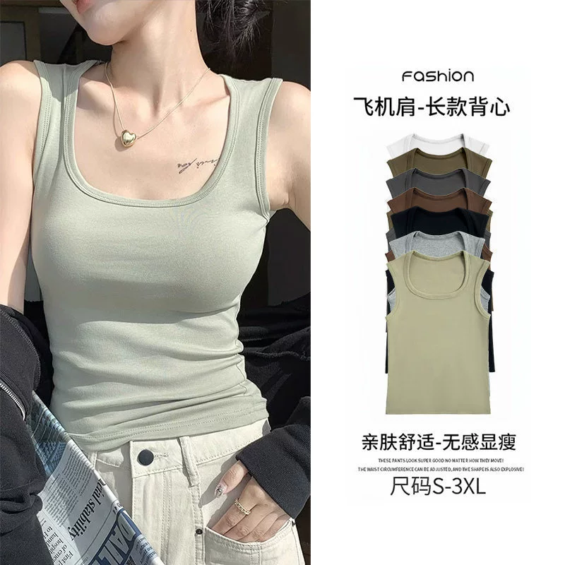Женская майка-топ для многослойного ношения, весна-лето, черно-белая, закрывающая боковые части груди, с широкими бретелями, больших размеров, для ношения поверх одежды.
