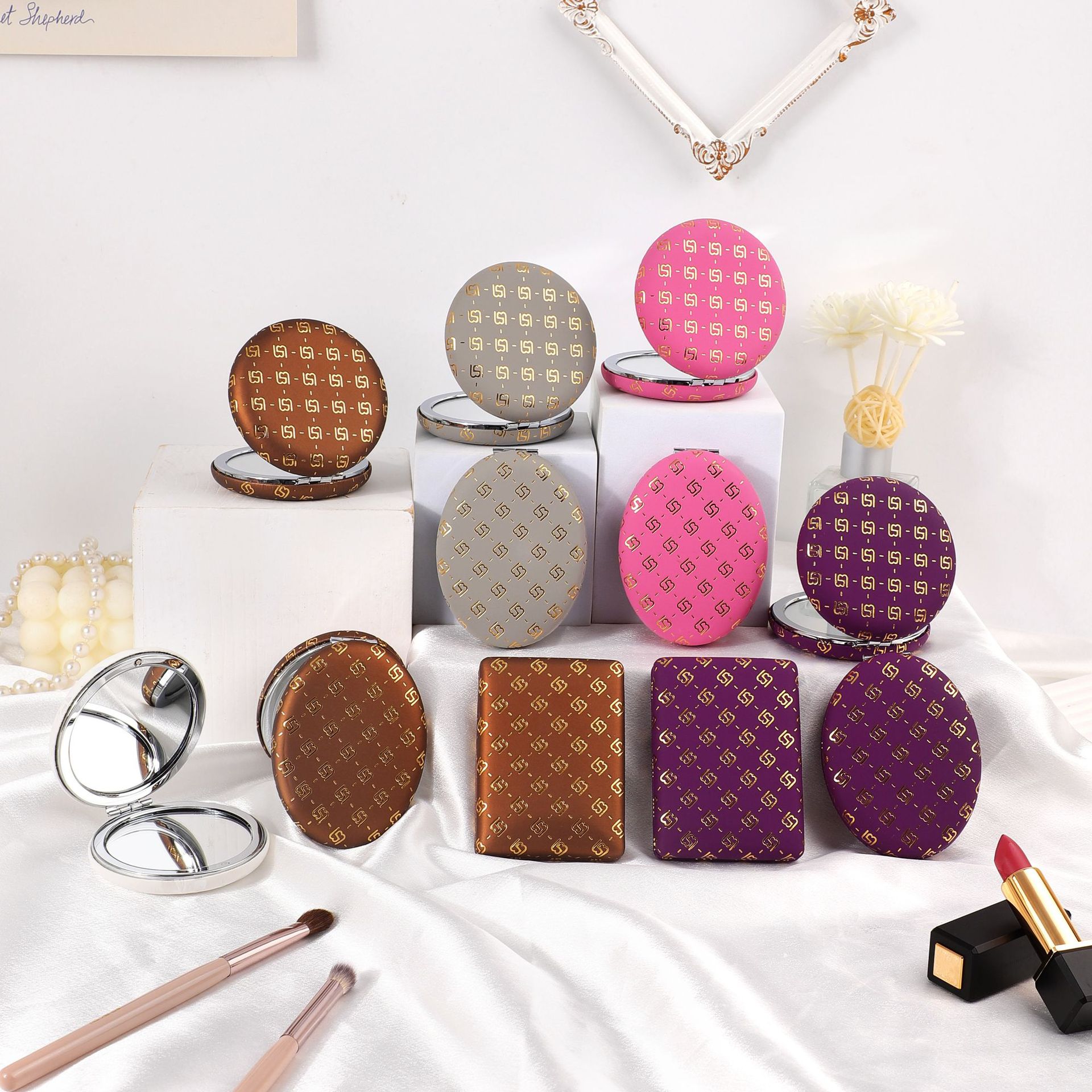 Espejo de pan macarón espejo de doble cara espejo HD para dibujar regalos de cuero personalizados regalos personalizados