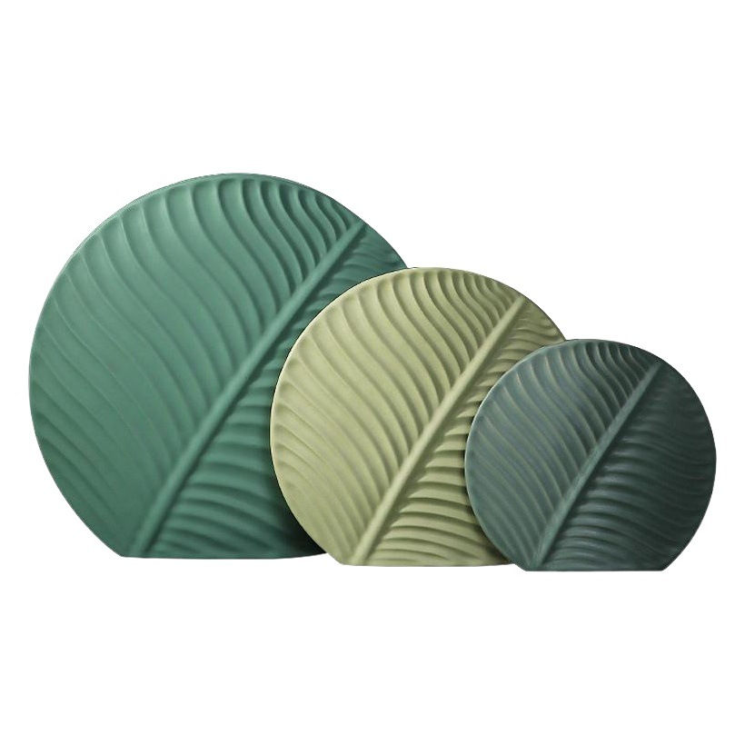 Nordic florero de cerámica decoración de la sala de estar arreglo de flores secas escritorio creativo decoración de la flor de la hoja verde al por mayor