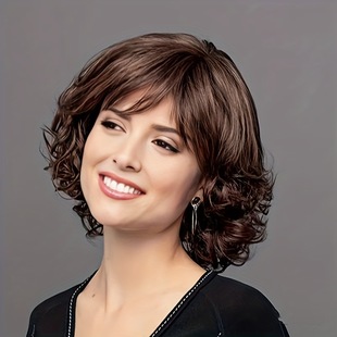 Foreign trade factory wholesale short curly pear flower head egg roll head wig stable supply can be available for in stock now