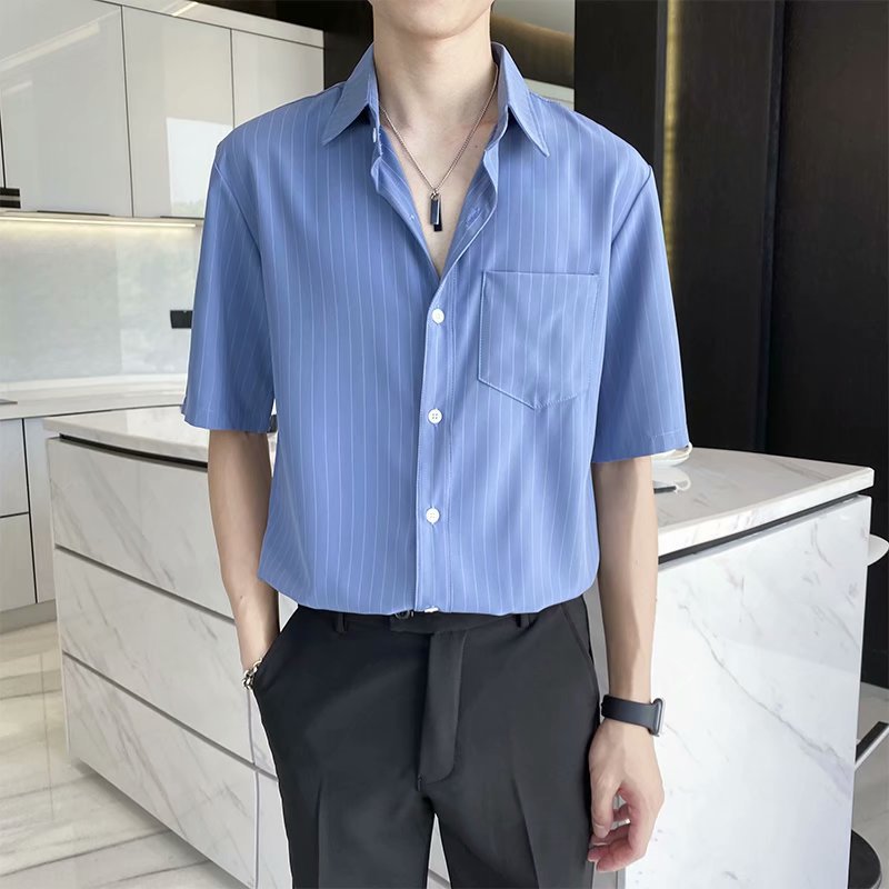 Casual thin silky retro shirt